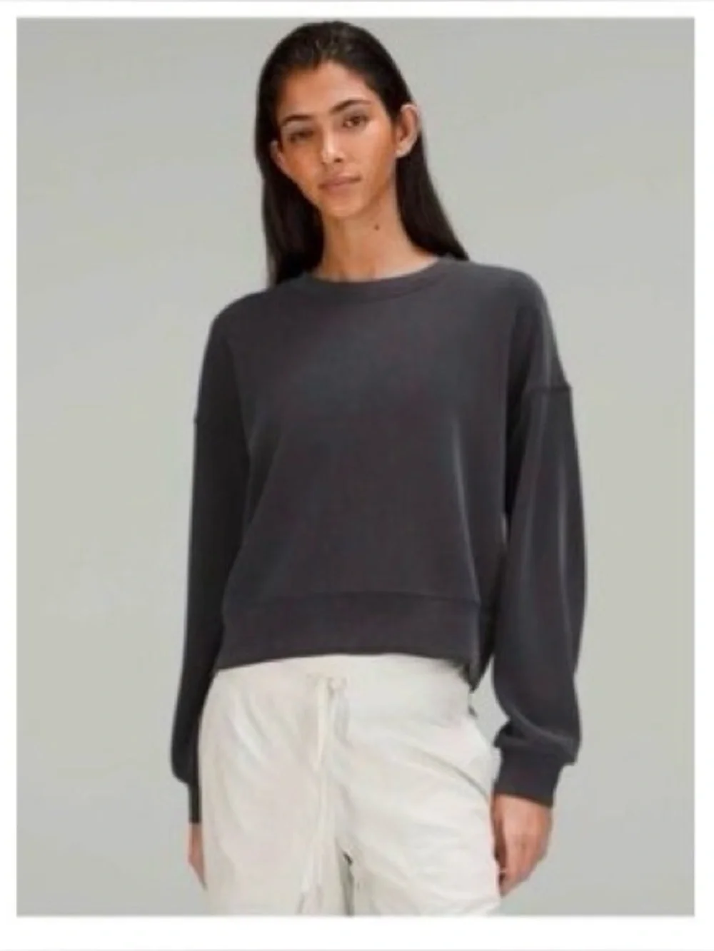 Black lululemon softstreme perfectly oversized crew